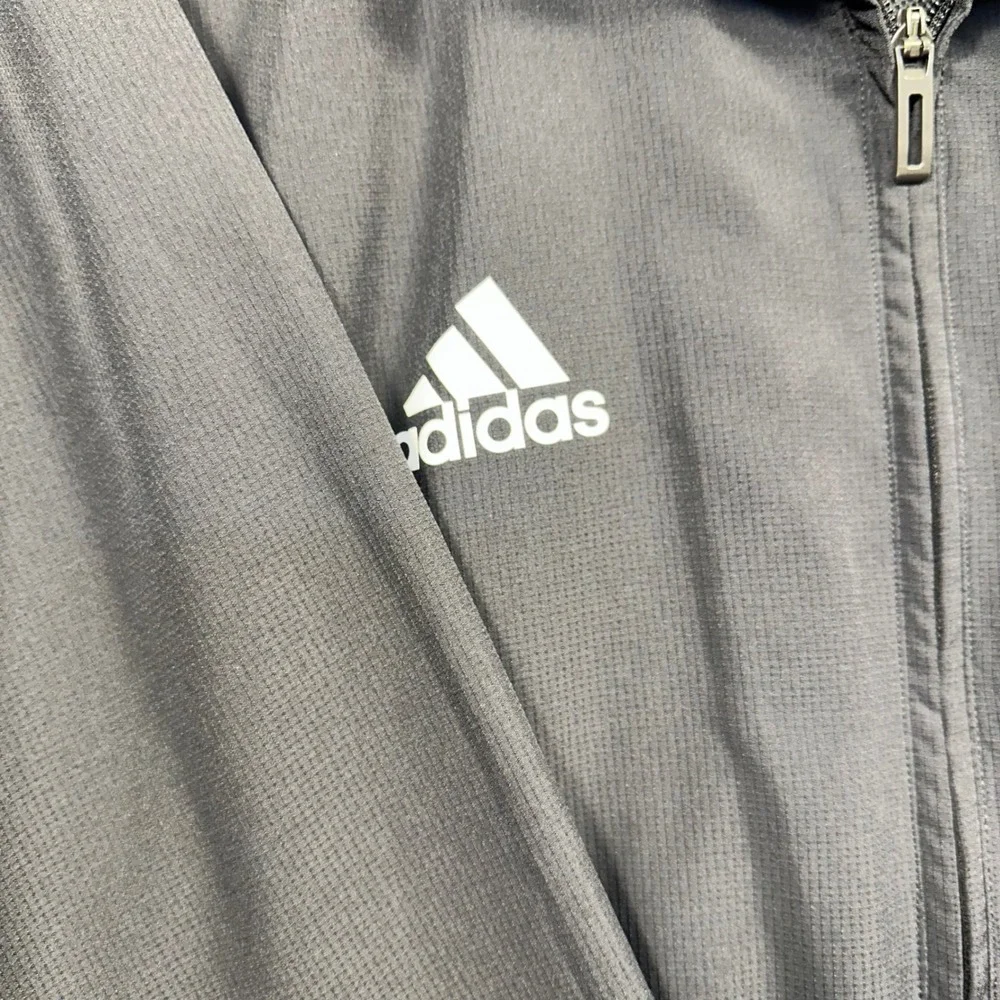 Adidas Track Jacket Mens M Black Climalite Full Zip Mesh Lined Sport All Weather